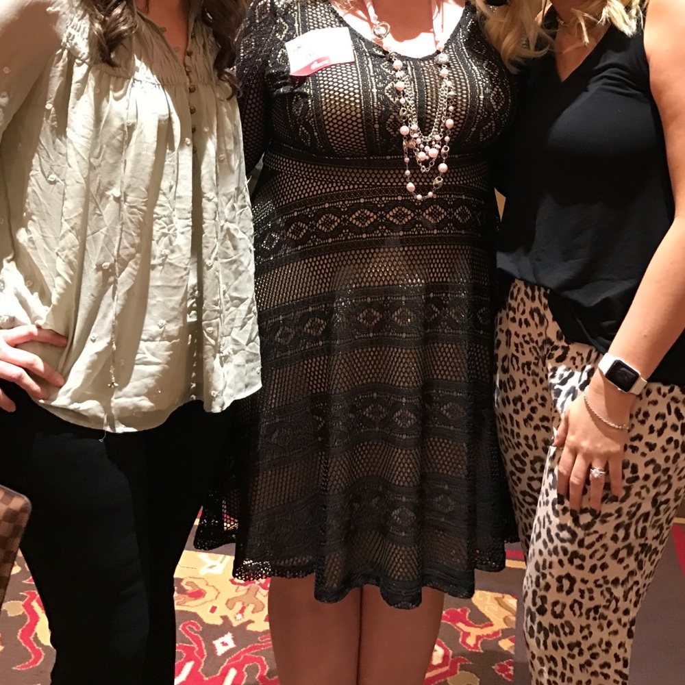 Lane Bryant black lace overlay dress